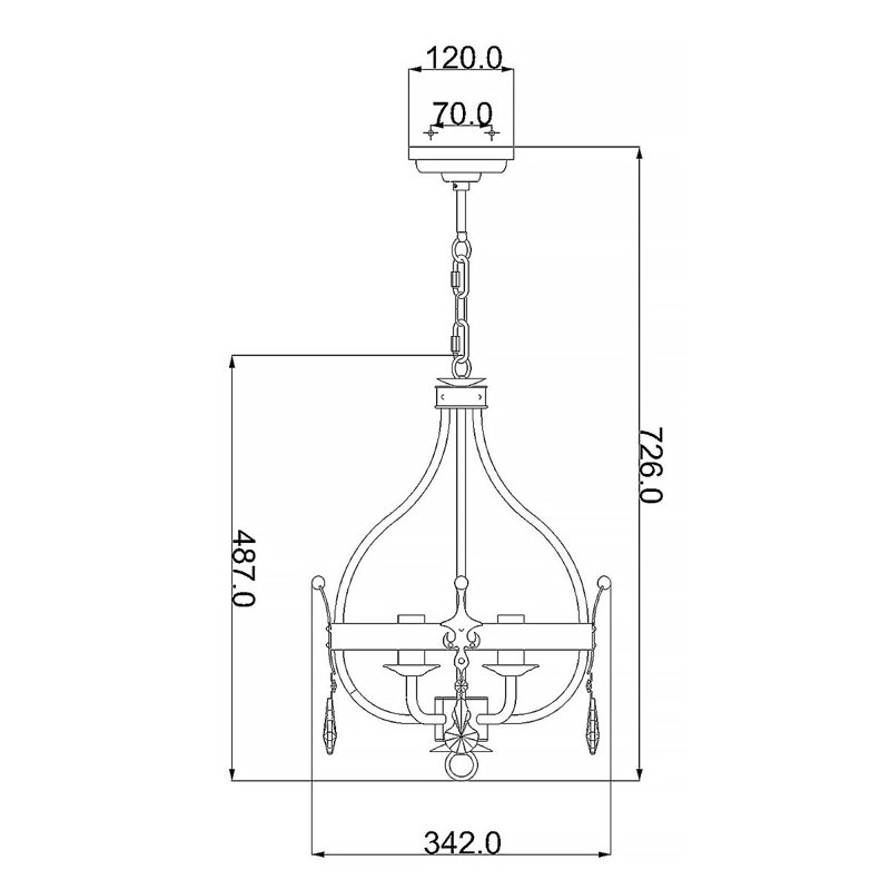 Augill 4 - Light Waggon Wheel Chandelier