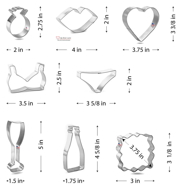 Ensemble d'emporte-pièces de 8 pièces Cookicutter.Com Bachelorette