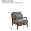 Méridienne Mid-Century moderne en tissu gris clair avec des accents de bois massif