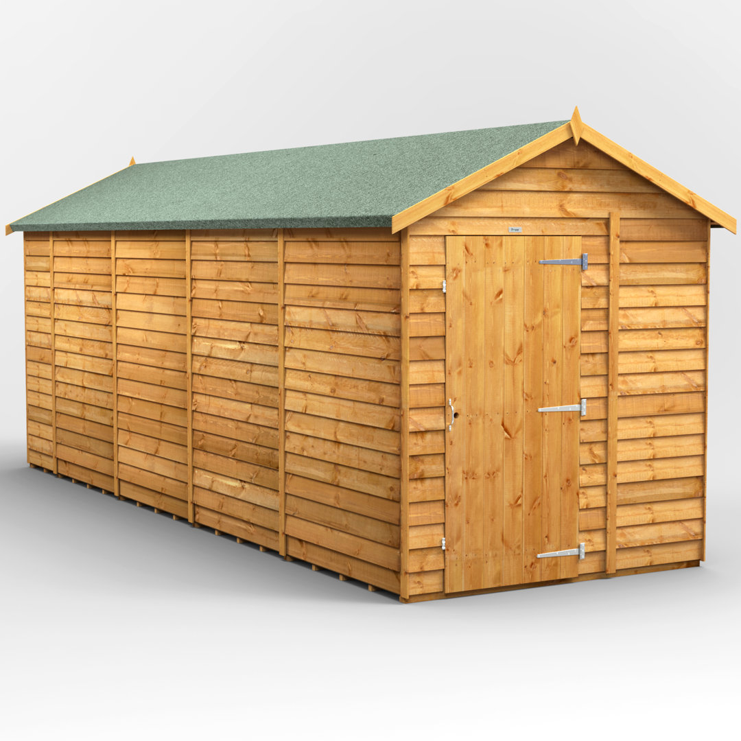 Powersheds 18 x 6ft Timber Overlap Windowless Apex Garden Shed