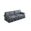 Canapé en tissu Oxford avec accoudoirs roulés élégants et jupe plissée de 74 po, canapé à trois places 74 po luxueux et confortable, siège très profond de 26,4 po pour appartement, bureau, floral bleu-1595206640-1595206642