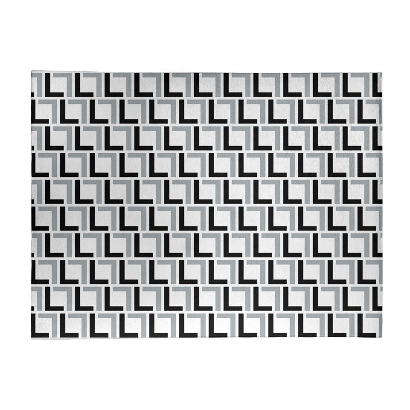 Geometric Indoor Rug, Rectangle 5' x 7'