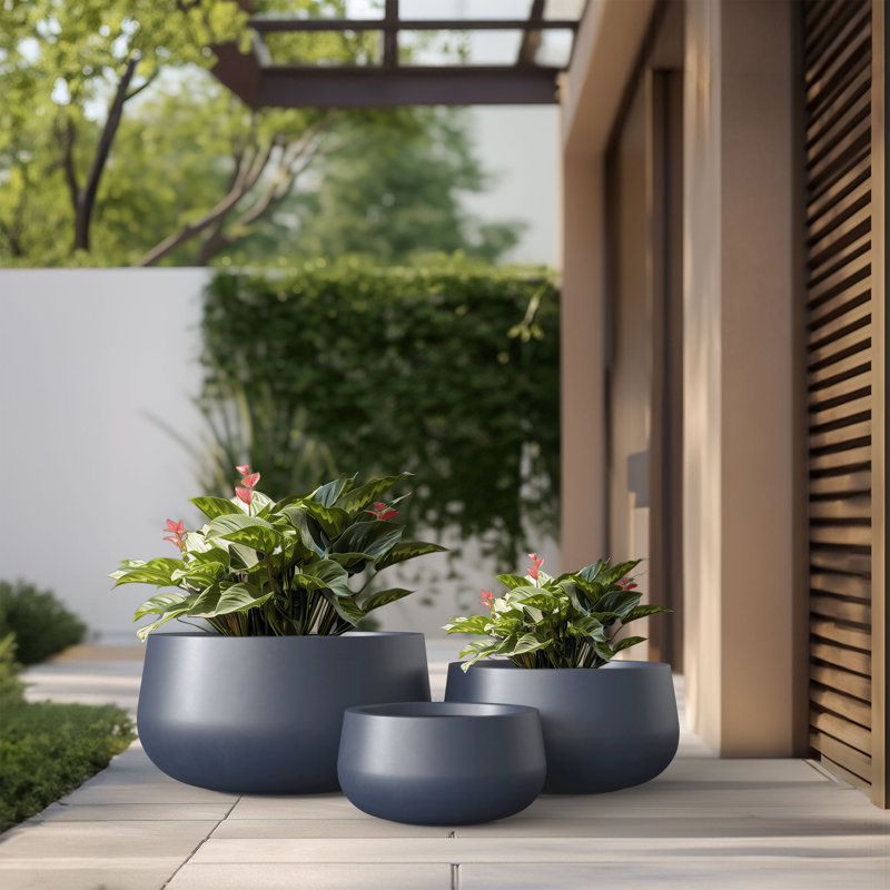Lupin Handmade Pot Planter, Granite Gray