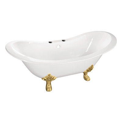 Baignoire sur pattes ovale en fonte à double pattes 61 pouces Kingston Eden Aqua Eden