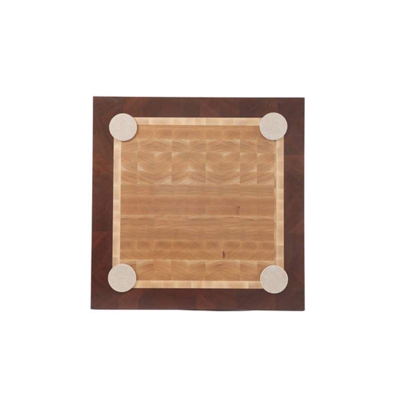 Handmade Oak/Beige Chess Board Game, 21" L x 21" W x 2.5" H
