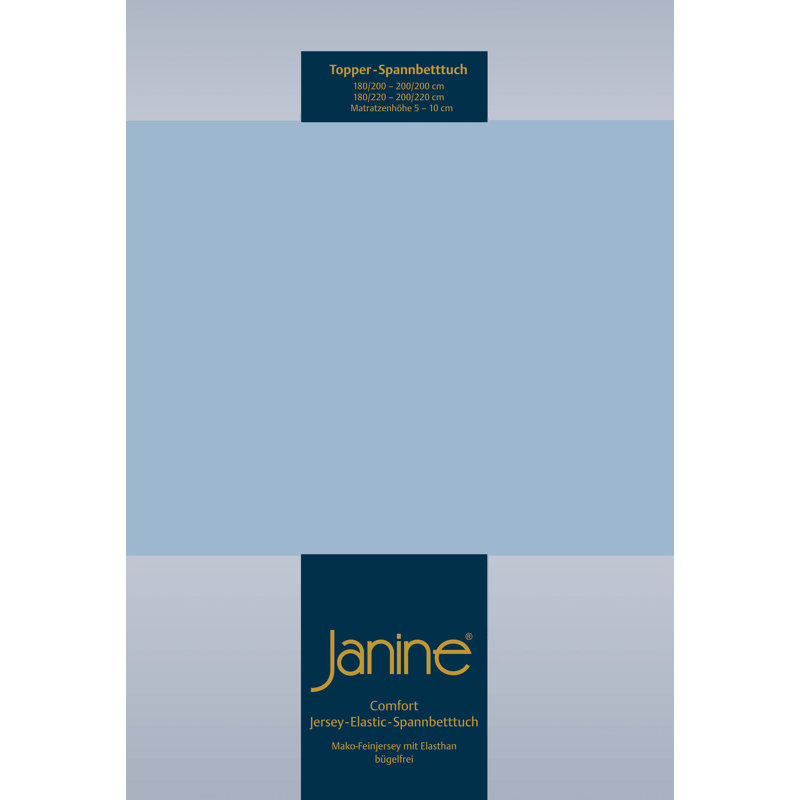 Cotton Blend Jersey Knit Fitted Sheet, Pearl Blue, 100 x 200 cm