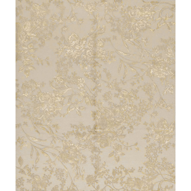 Hand-Knotted High-Quality Gray and Gold Area Rug