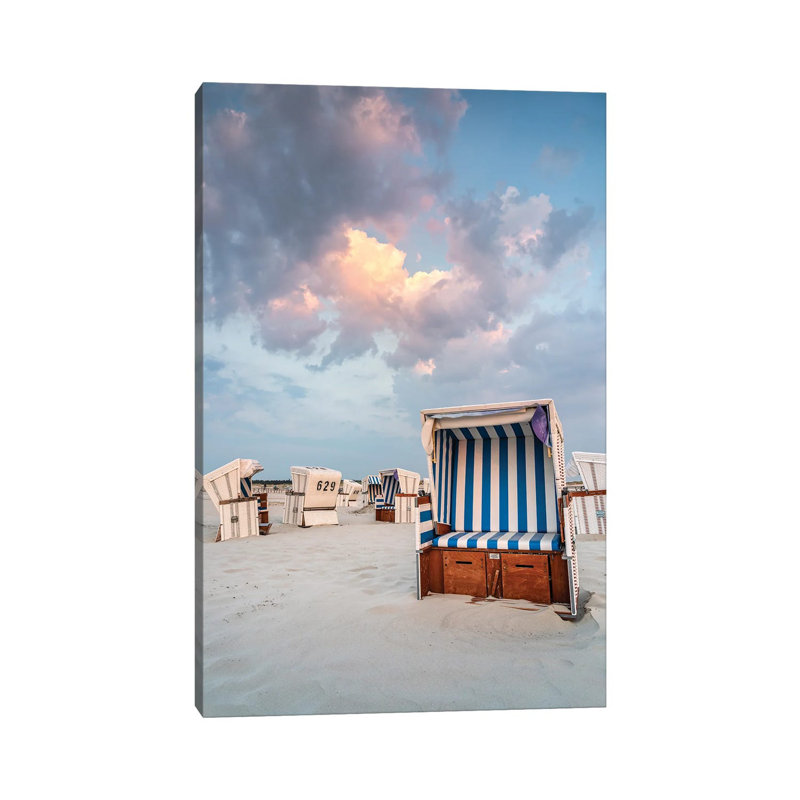 Beach Chairs At The North Sea Coast by Jan Becke - Gallery-Wrapped Canvas Giclée on Canvas, Wrapped Canvas