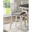 Chaises à hauteur de comptoir 2 pièces au fini blanc antique - siège rembourré brun pour une salle à manger douce-1813626830