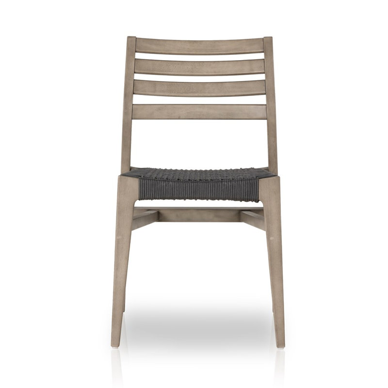 Outdoor Dining Side Chair, Gray/Black