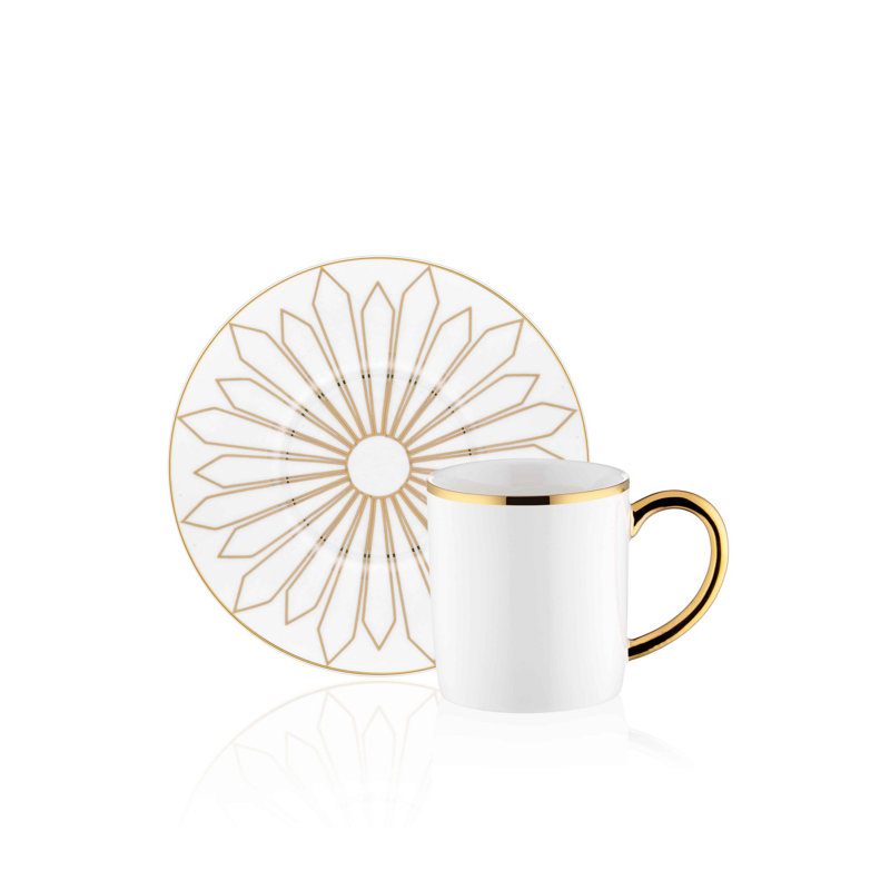 Ensemble de tasses à café Trixie, 4, Blanc / or