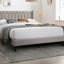 Cadre de lit tête de lit à motif de losanges moderne en tissu pour grand lit 1pc-2007269445