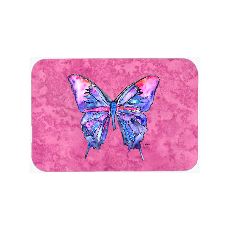Butterfly Rectangle Glass Cutting Board, Pink