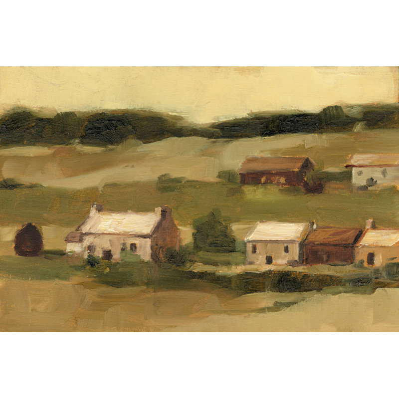 «Hillside Sunset II» par Ethan Harper - peinture sur toile tendue, H 8 po x l 12 po