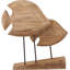 Handcarved Mango Wood Double Teardrop Angelfish Ornament-1961427543