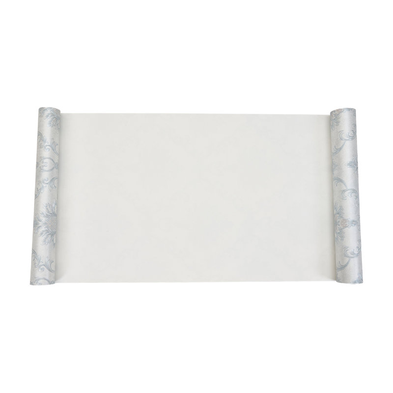 Non-Pasted Non-Woven 3D Embossed Wallpaper Roll, Blue/White