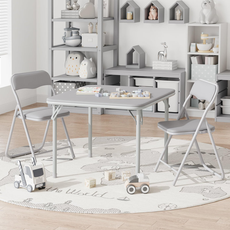 Ensemble de table pliante et 2 chaises, ensemble de tables à cartes avec sièges rembourrés pour les événements de camping intérieurs et extérieurs