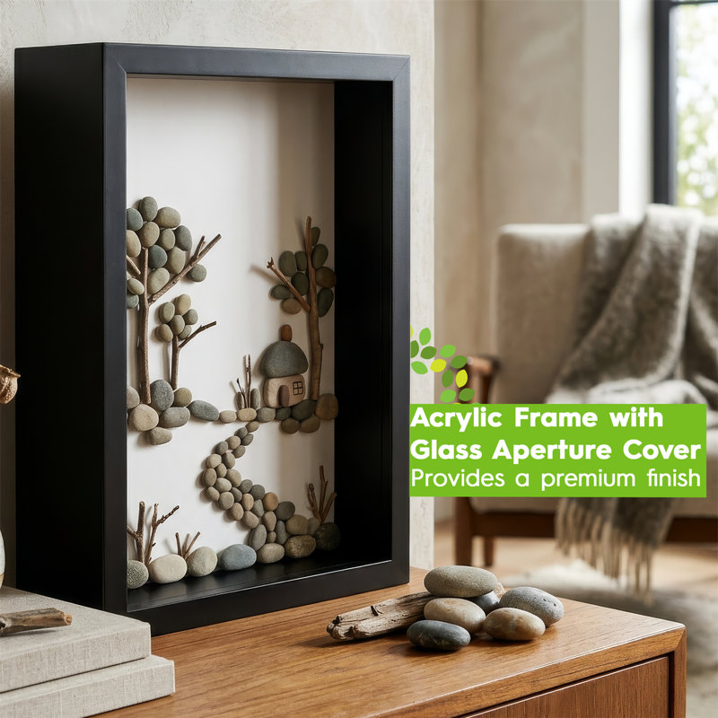 Nicola Spring - 3D Deep Box Photo Frames, Black, 42cm H x 42cm W x 6cm D