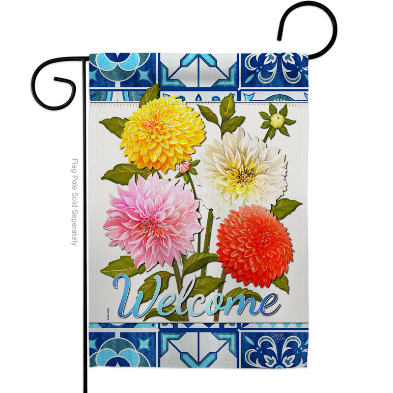 Drapeau de jardin Dahlia Bouquet, H 18 po x l 13 po