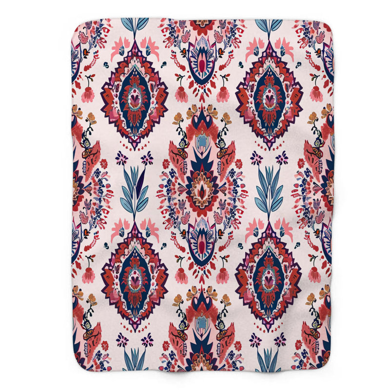 Couverture bohémienne Rhapsody - 1 pièce Sherpa Premium, Lit simple