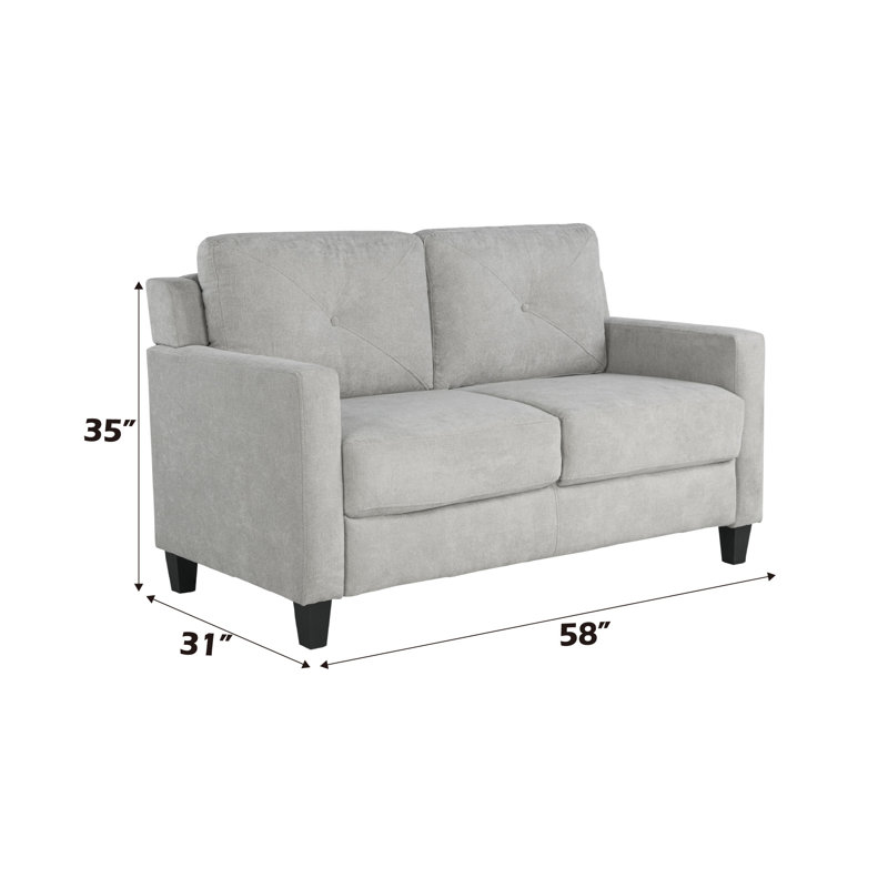Causeuse 2 places en taupe Horatio, Taupe, H 35 po x l 58 po x P 31 po