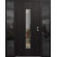 Porte d'entrée pré-suspendue en acier noir avec panneau latéral Diamond A.-115811899-115811919-115811916