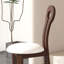 Dining Chairs Set of 2, PU Leather Solid Wooden Dining Chairs with White Round Cushion
