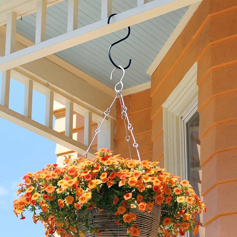 Metal Hook Plant Stand, 12" H x 5" W x 0.25" D