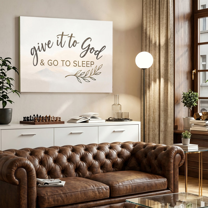 «Donner à Dieu et aller dormir», citation inspirante, toile tendue, prête à être suspendue, 12x18in
