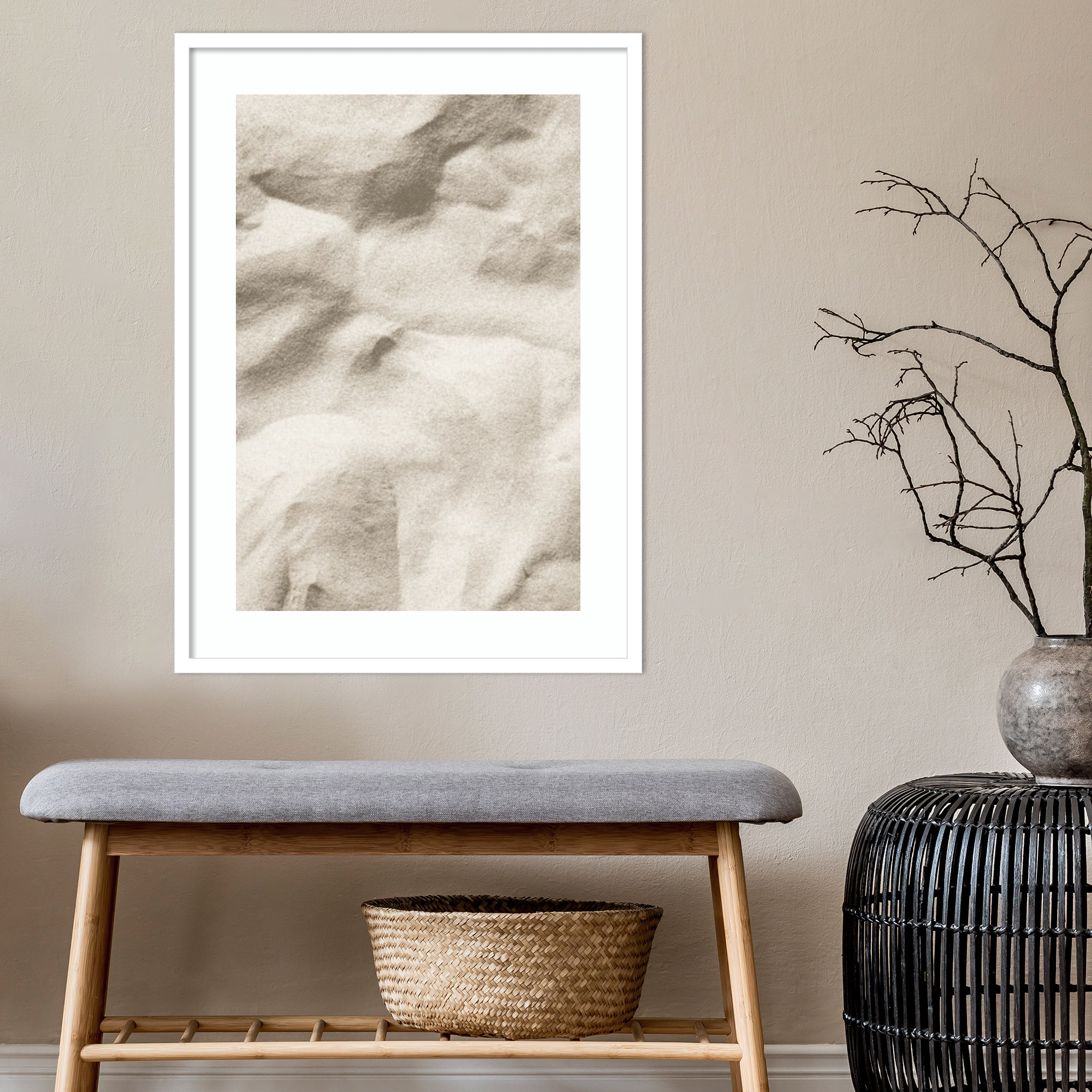 Beach 001, White, 17" H x 13" W x 1" D