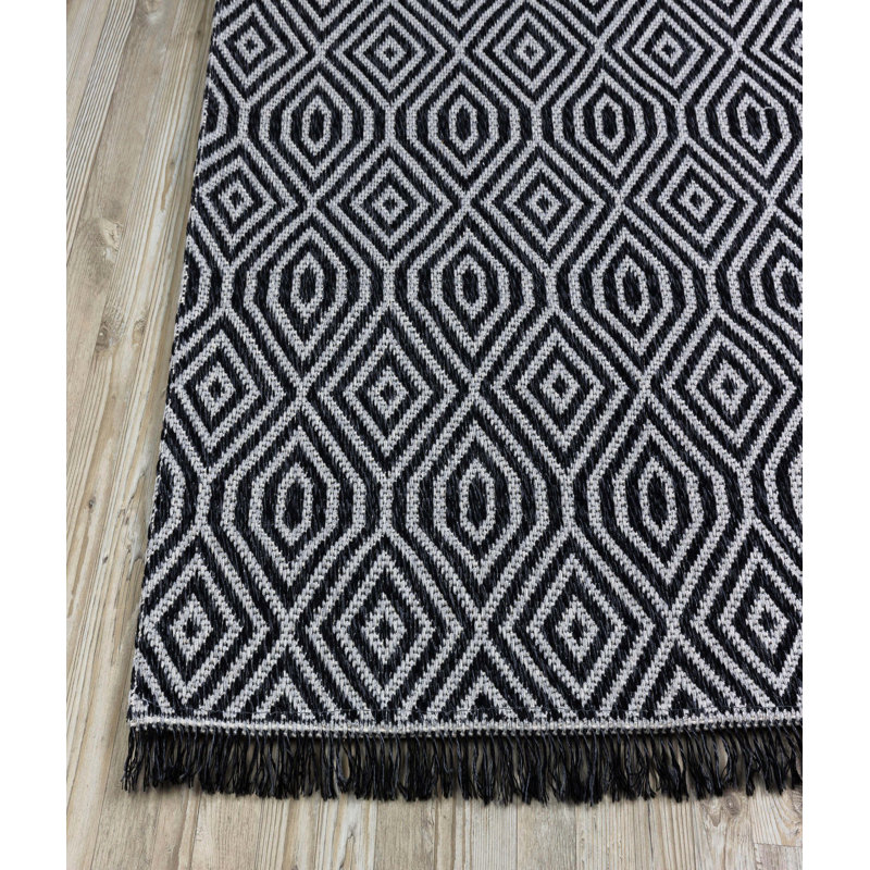 Kohdyn Cotton Southwestern Indoor Rug, Rectangle 5' x 7'3"