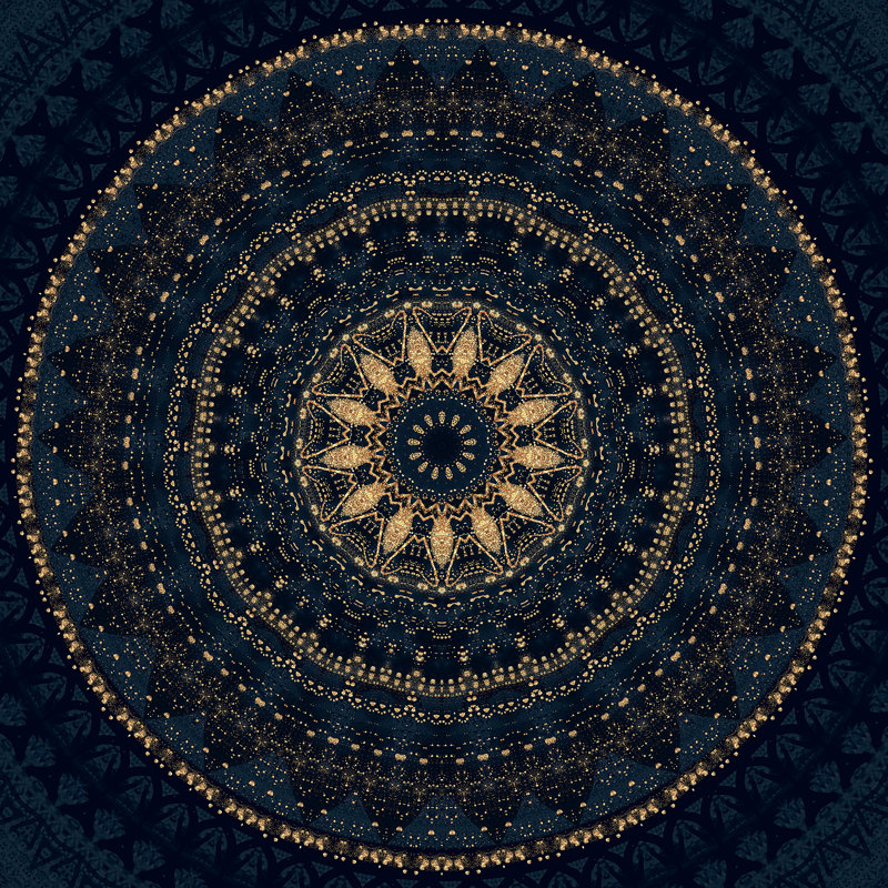 Mandala indigo, H 20 po x l 20 po