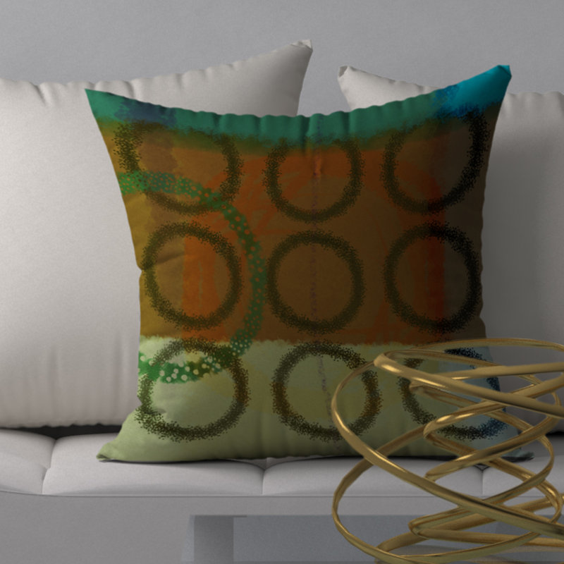 Abstract Reversible Throw Pillow, 20" H x 20" W