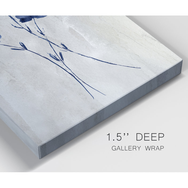 " Indigo Botanical III " 2 - Pieces, No Mat, 20" H x 16" W x 1" D, Wrapped Canvas
