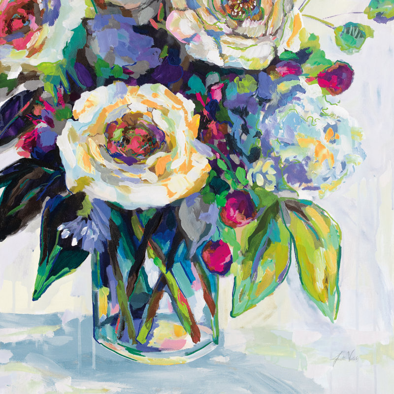Content Bright Crop by Jeanette Vertentes - Wrapped Canvas Painting, 30cm H x 30cm W