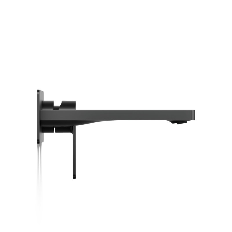 Parallel Wall-Mount Single-Handle Bathroom Sink Faucet, Matte Black