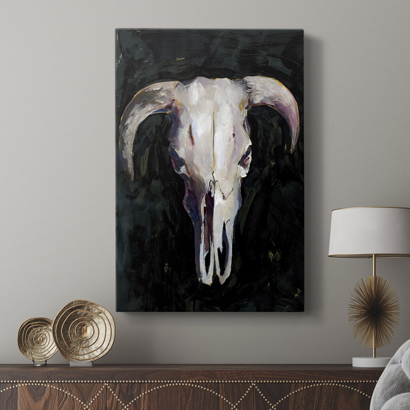 Horned Skull I - galerie sur mesure, H 12 po x l 8 po