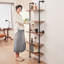 5 Piece Square Steel; Wood Floating Shelf