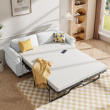Lark Manor™ Full Sleeper Sofa With 4" Foldable Memory Foam Mattress, 2 In 1 Upholstered Pull Out Sofa Bed With Nailhead Armrests, Modern Linen Pull Out Couch For Living Room Apartment Office