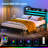 Queen Bed Frame with USB Port&LED ,Standard Queen Size Bed Frame with Headboard,Black-1646367413-1660087842