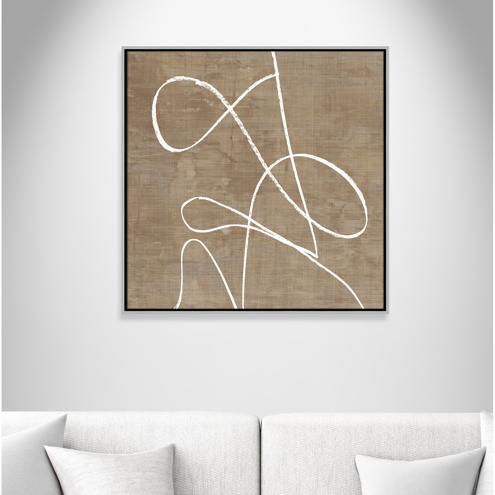 Catana "Swooping Lines" Print, 31.5" H x 31.5" W, Silver
