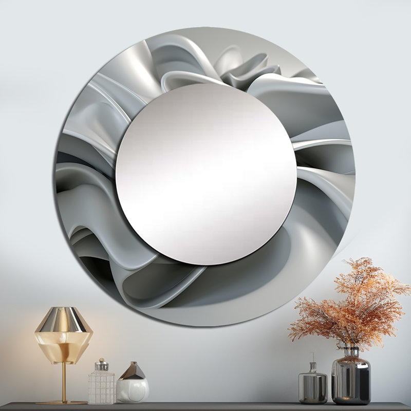 Miroir mural décoratif gris, infini ondulé pascas, 29 po x 29 po