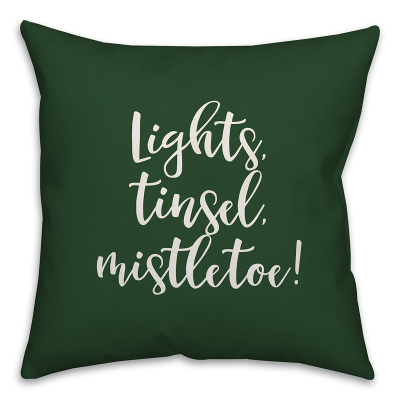  Coussin décoratif Lights, Tinsel, Mistletoe, Vert foncé, Coussin décoratif