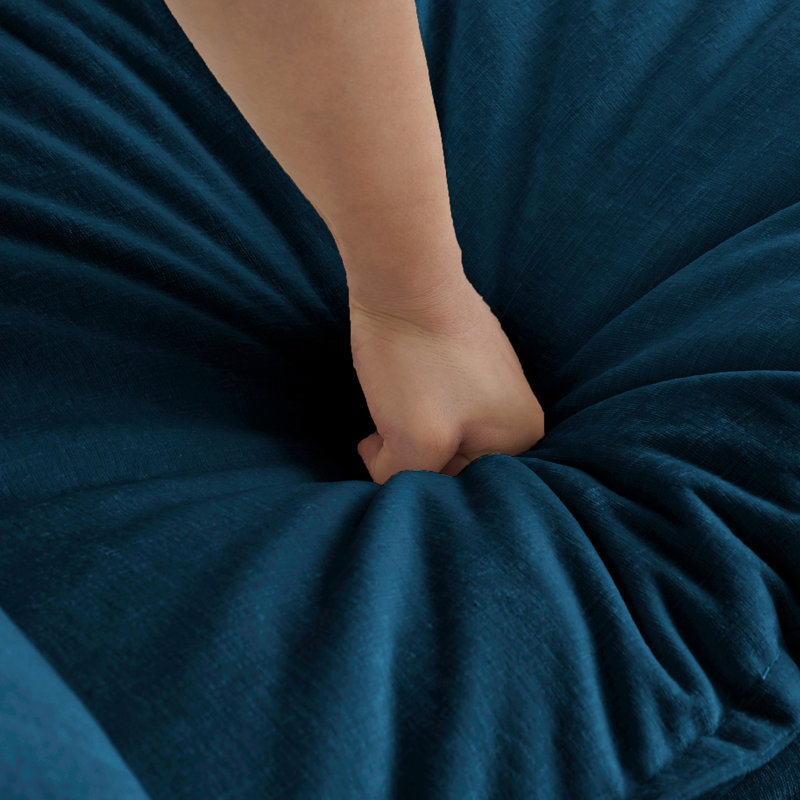 Fauteuil en chenille bleu Comfy Living, Non