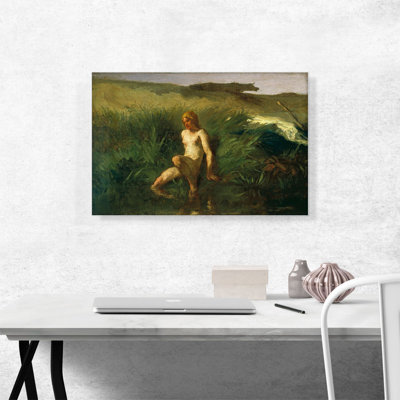 La Baigneuse 1846 by Jean-Francois Millet - Wrapped Canvas Painting