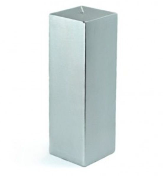 Pillar Candle, Metallic Silver, 9" H x 3" W x 3" D, 1 Candle
