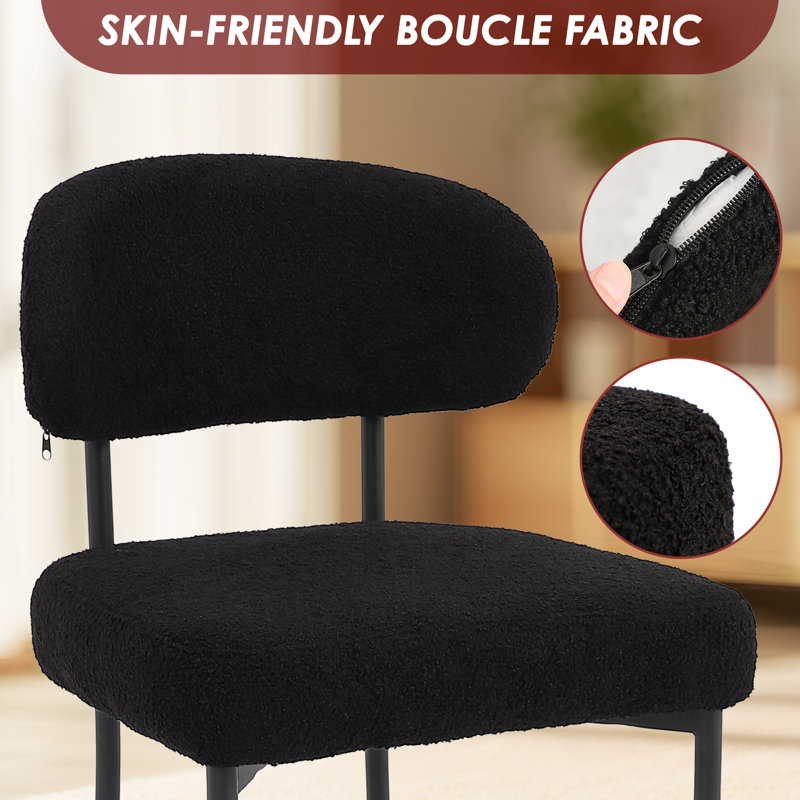 Monik 19.3'' H Tufted Upholstered Side Chair, Black