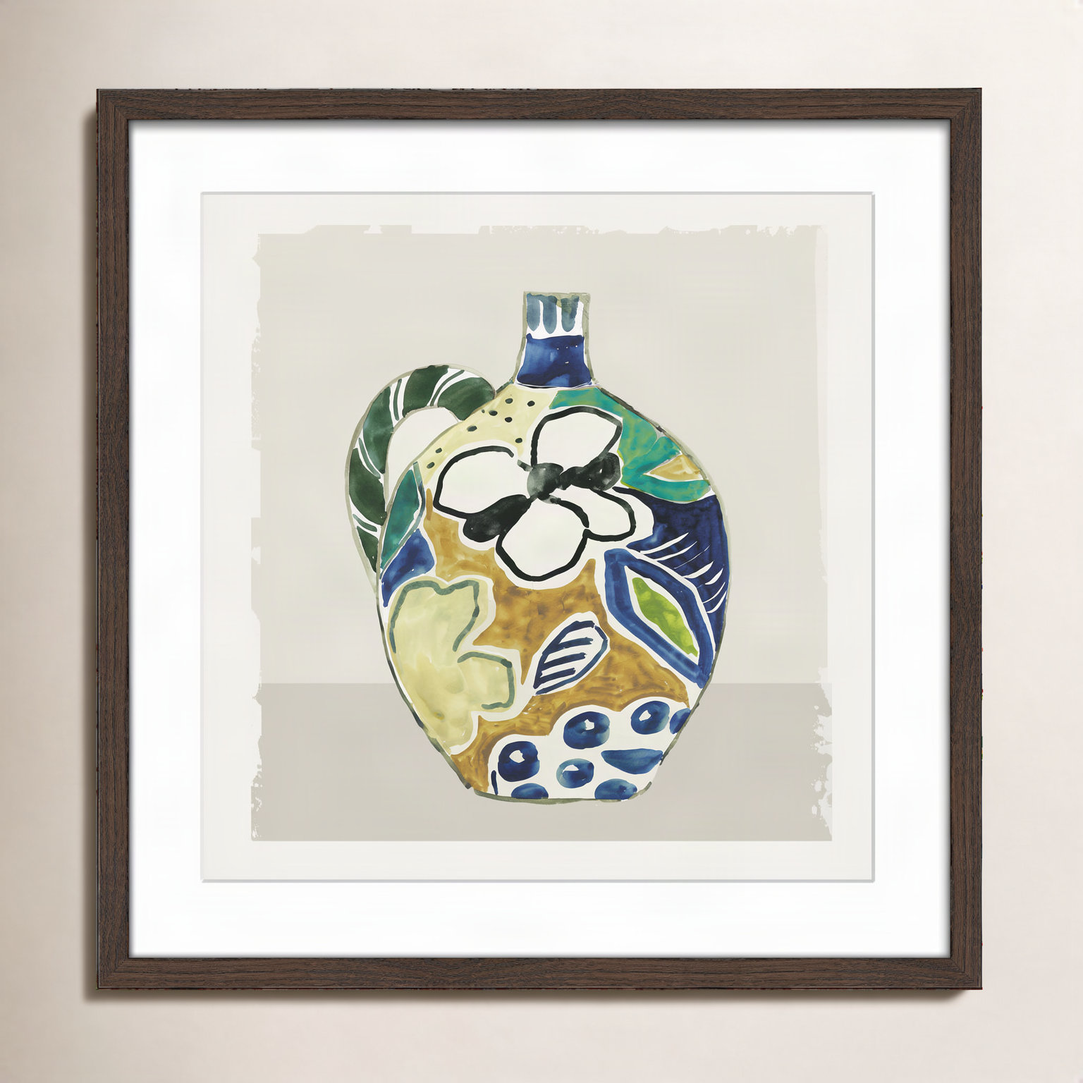 Picasso Vase Painting by Aimee Wilson, 17" H x 17" W x 0.75" D, Walnut
