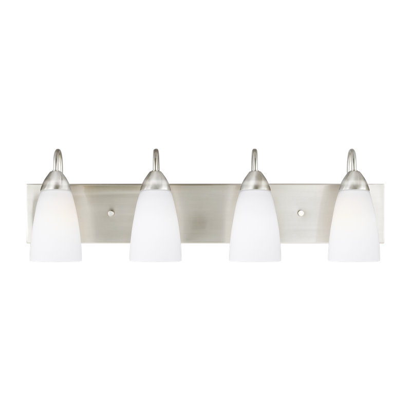 4 - Light Dimmable Vanity Light, Brushed Nickel, No