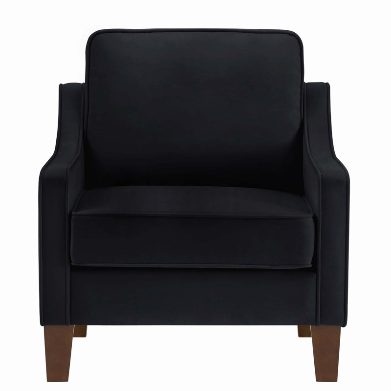 Zan Velvet Armchair, Black Velvet